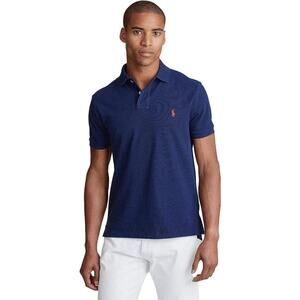 Ralph Lauren Polo Mens S Blue Stretch Mesh Red Logo Preppy Golf Designer Classic